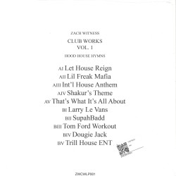 Zach Witness - Club Works Vol 1 - Hood House Hymns