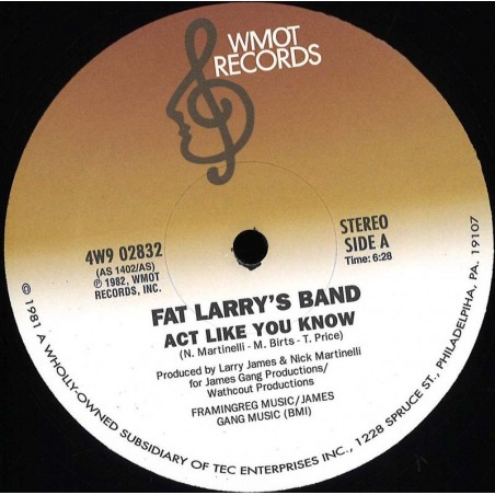 FAT LARRY'S BAND  - ACT LIKE YOU KNOW